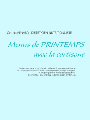 cover image of Menus de printemps avec la cortisone
